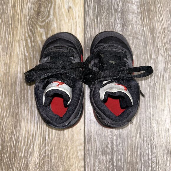 Nike Air Jordan 5 V Retro Bred Black Red 440890-008 Toddler Youth Size 5C Shoes - Picture 8 of 11